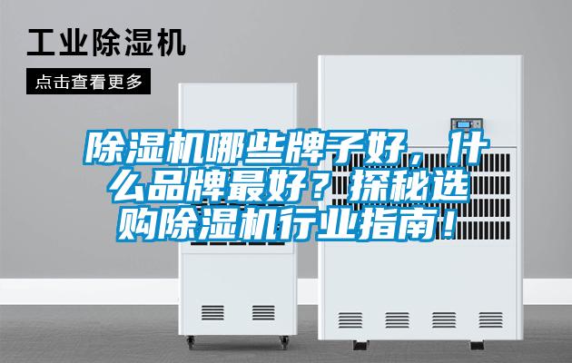 除濕機哪些牌子好，什么品牌最好？探秘選購除濕機行業指南！